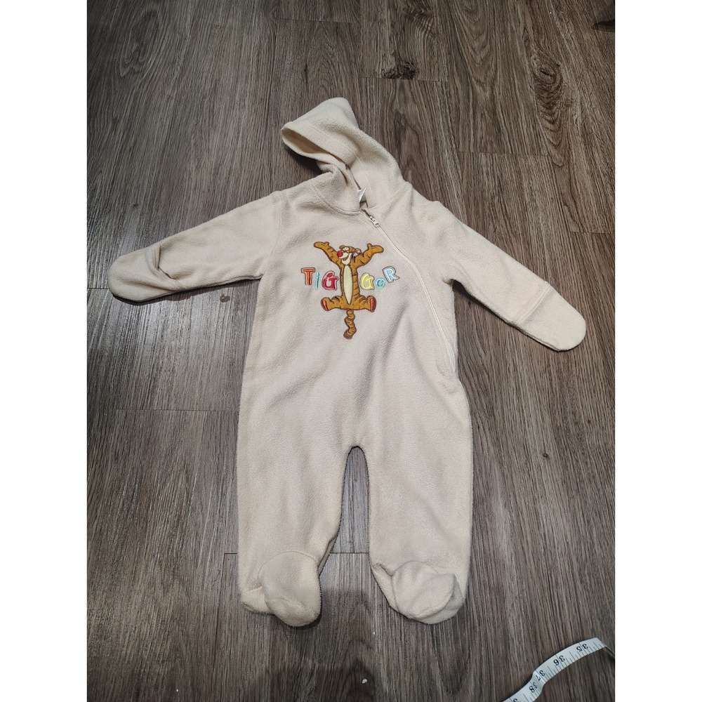 Disney Baby Tigger Winnie The Pooh Hooded Fleece One Piece Outfit 9-12 Mos 2014